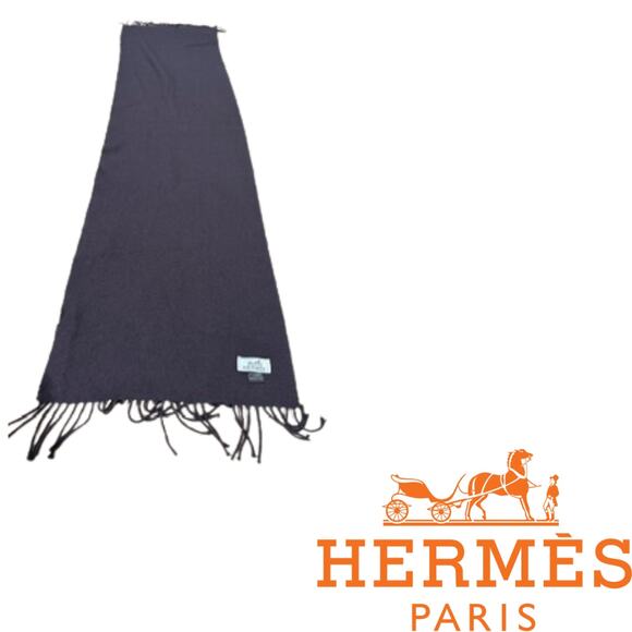 Hermes 100% Cashmere Brown Scarf Muffler*AMAZING for Winter!! High-End Luxury! - Picture 1 of 6